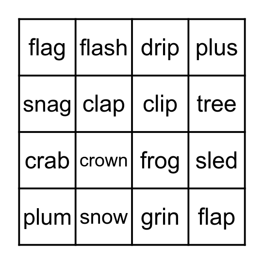B I N G O WITH BLENDS Bingo Card