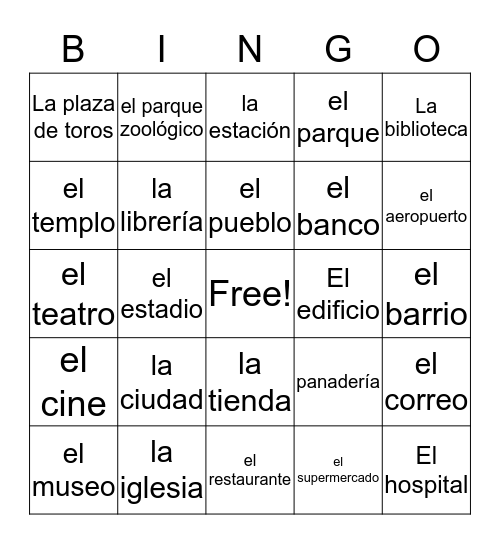 La comunidad Bingo Card