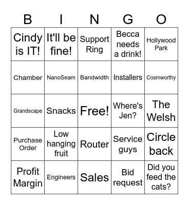 Staff Appreciation Bingo Card