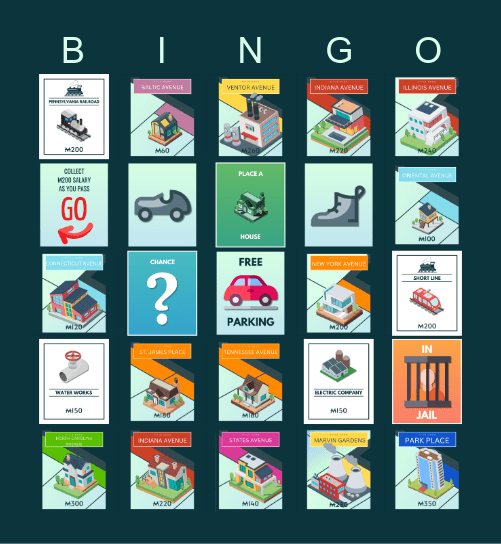 MONOPOLY Bingo Card