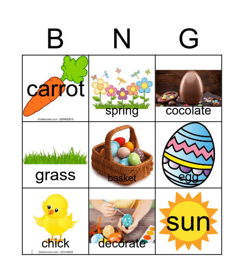 Easter Bingo Card