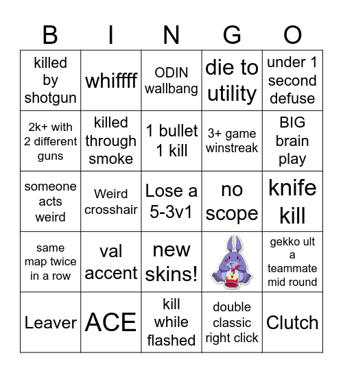 val bingo Card