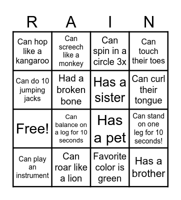 Find someone who... Bingo Card
