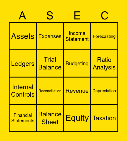 ACT - COUNT - THINK Bingo Card