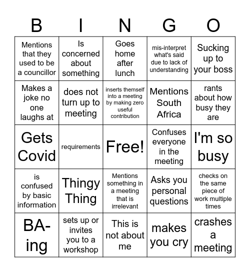 Just Karen Things Bingo Card