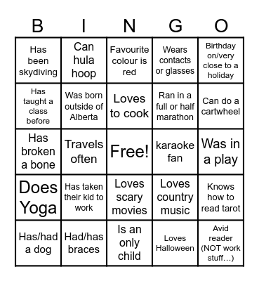 Get-To-Know-You Bingo Card