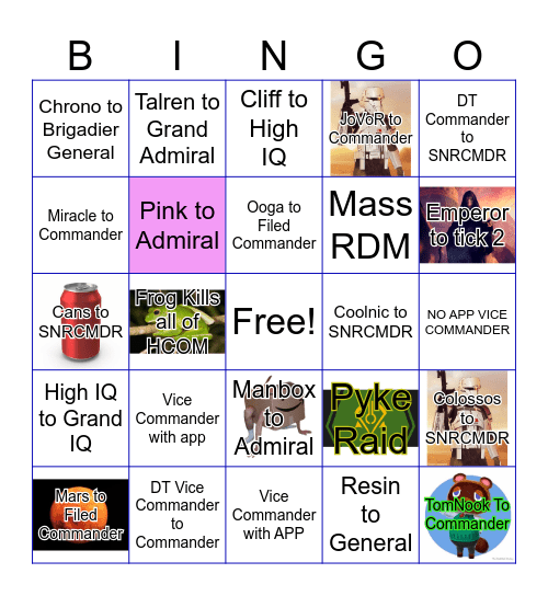 Command Bingo Card