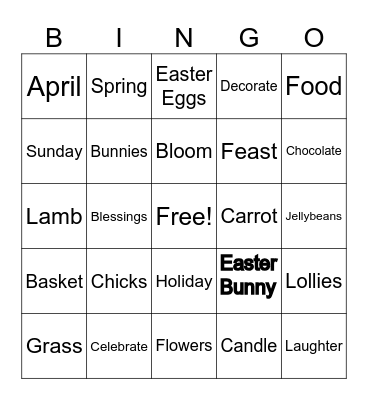 Easter Bingo Card