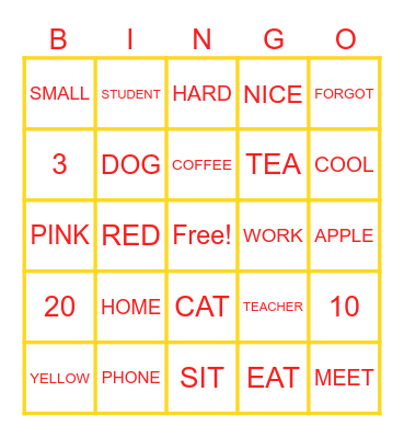 ASL BINGO Card