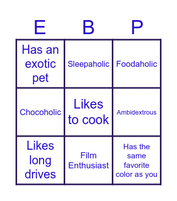 Parent Bingo Card