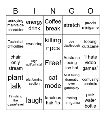 Mist stream Bingo Card