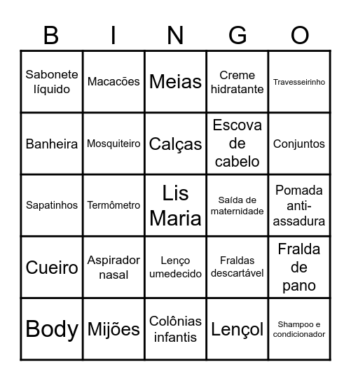 Bingo da Lis Bingo Card