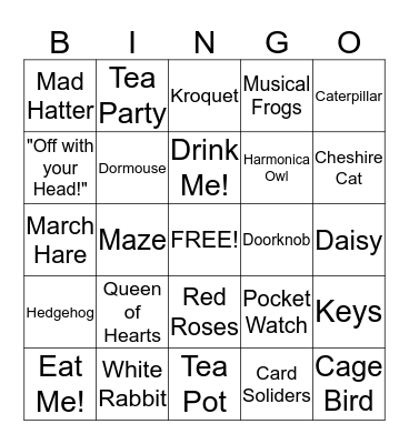 Silverdale 1st Ward in Wonderland Bingo Card