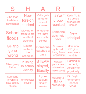 G10 Prediction Bingo Card