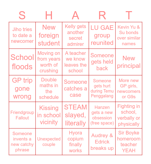 G10 Prediction Bingo Card