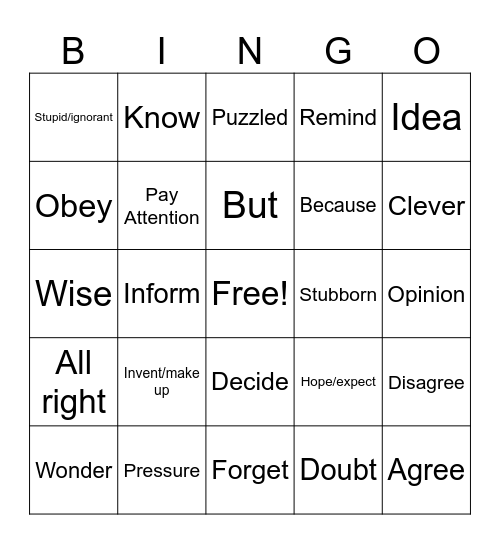 ASL Ch. 4 Bingo Card