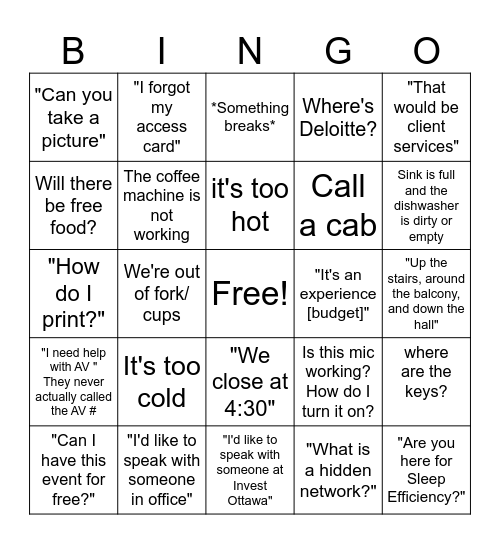 Bayview Bingo Card