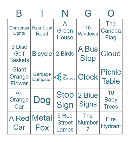 Scavenger Bingo Card