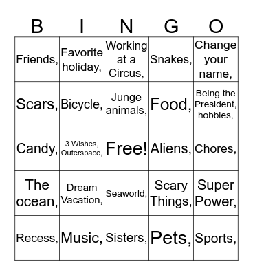 Initiating Conversation Bingo Card