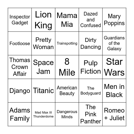 Music Bingo Card