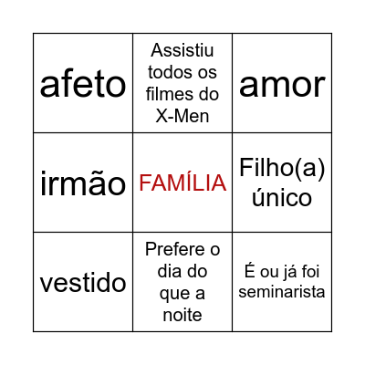 chá de boas vindas Bingo Card