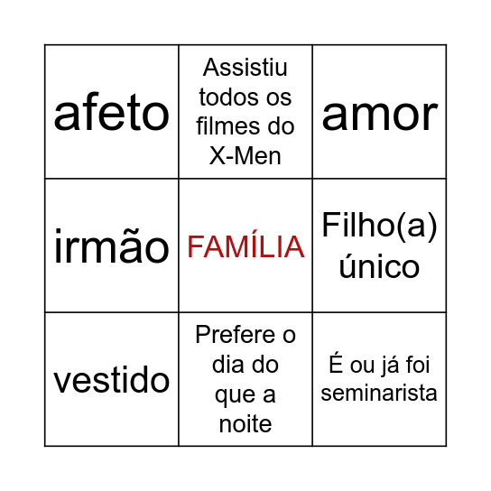 chá de boas vindas Bingo Card