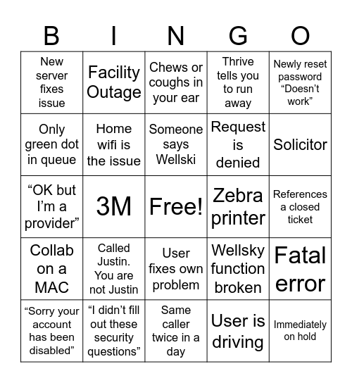 3/7/24 Bingo Card