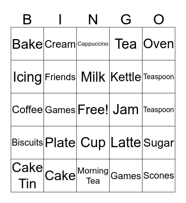 Australias Biggest Morning Tea Bingo Card