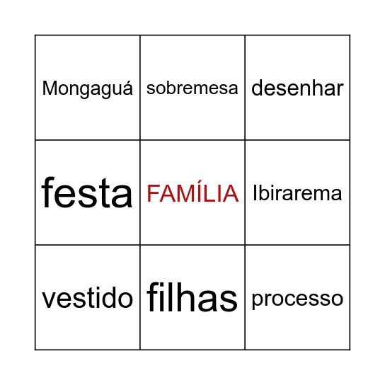 chá de boas vindas Bingo Card