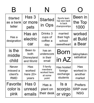 Bingo! Bingo Card