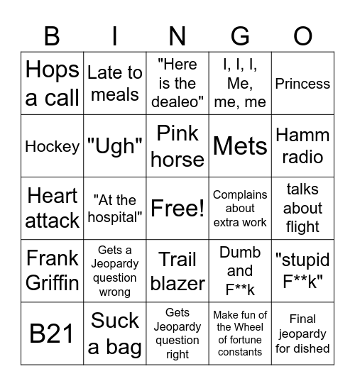 Blingo Bingo Card