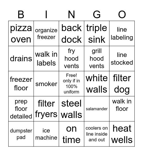 Sparkle Bingo Card