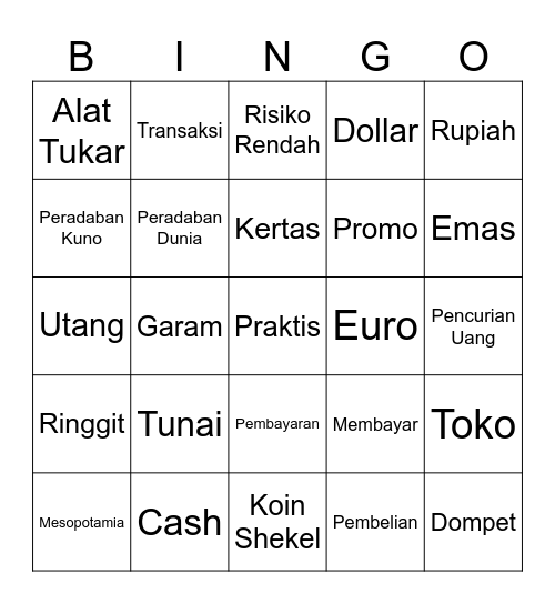 Bingo Sistem Pembayaran Tunai Bingo Card