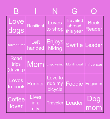 International Women's Day Bingo Card