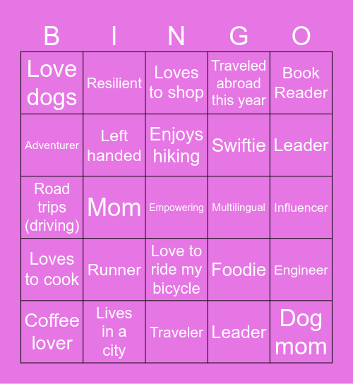 International Women's Day Bingo Card