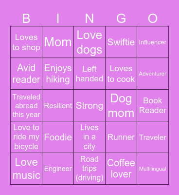 International Women's Day Bingo Card