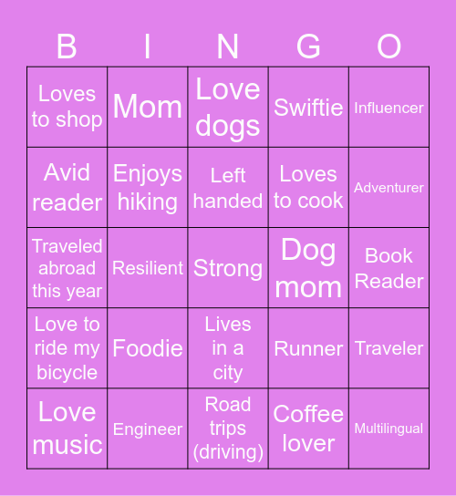 International Women's Day Bingo Card