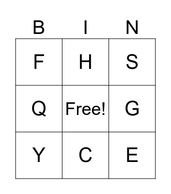 The Alphabet Bingo Card