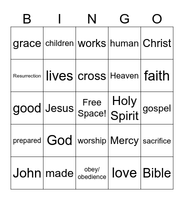 March 17, 2024 Bingo Card