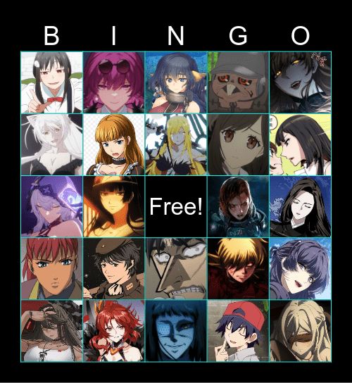 Beato's Favorite Characters Bingo Card