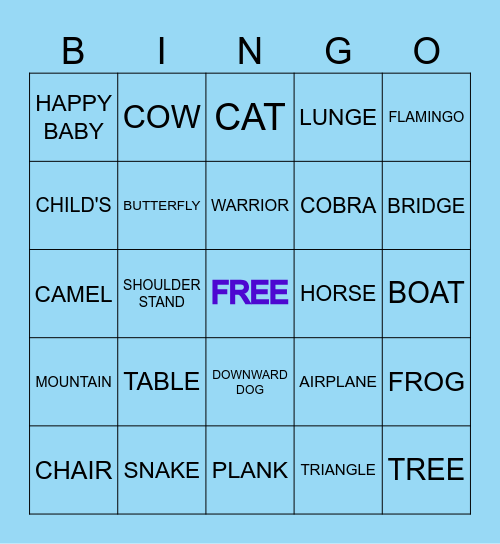 YOGA Bingo Card