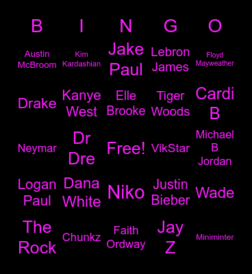 Fightnight🥊 Bingo Card