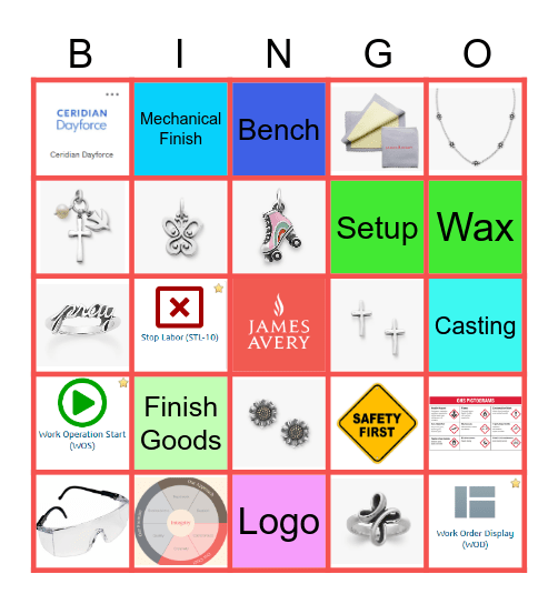 James Avery Bingo Card