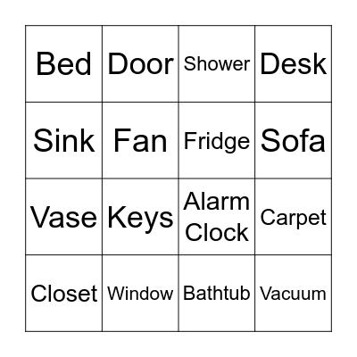 Household Bingo :) Bingo Card