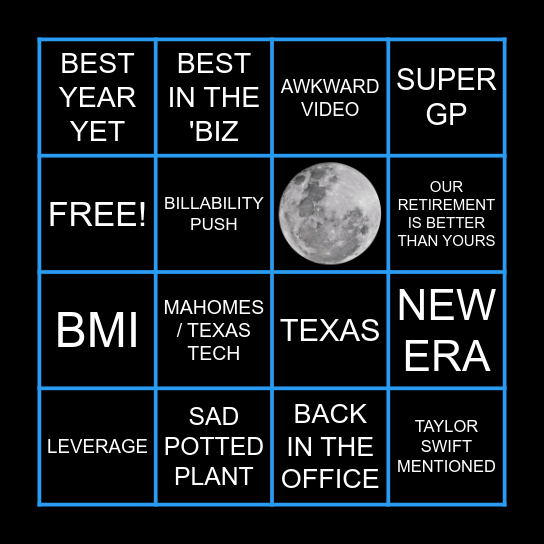 Shareholder's Meeting Bingo Card