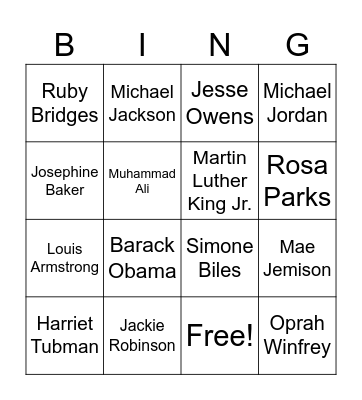 Black History! Bingo Card