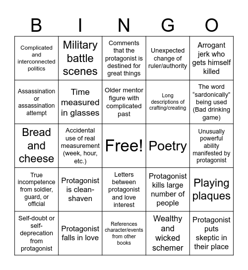 Modesitt Books Bingo Card