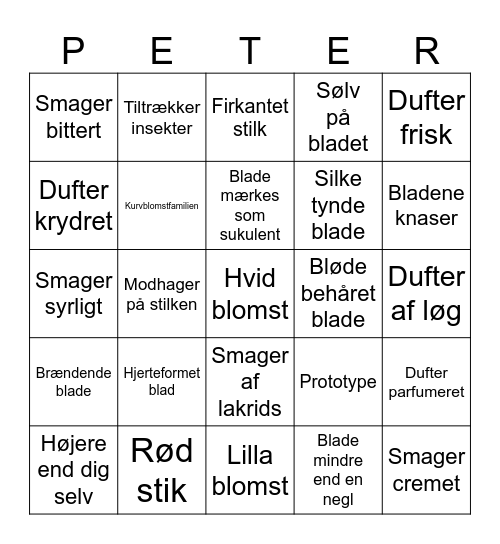Plantebingo Card