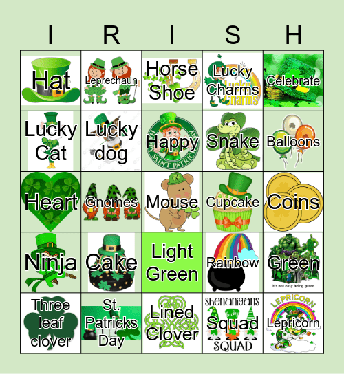 Happy St. Patricks Day Bingo Card