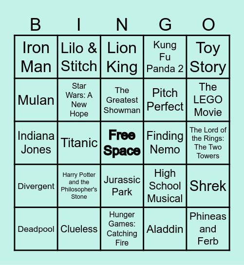 MOVIE Bingo Card